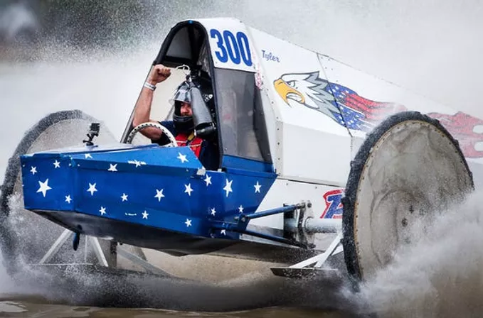 A swamp buggy racing in Naples, Florida