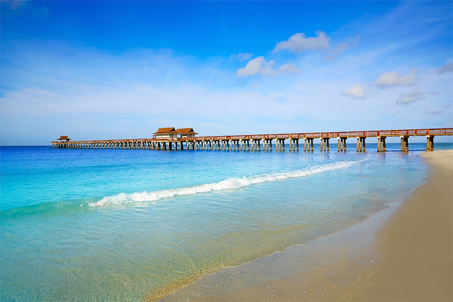 The naples pier and beach